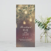 String Lights Mason Jar Rustieke Trouwprogramma's Programmakaart (Staand voorkant)