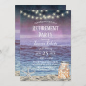 String Lights Mason Jar Starfish Beach Retirement Kaart (Voorkant / Achterkant)