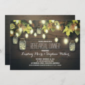 String Lights Mason Jars herfst repetitie Diner Kaart (Voorkant / Achterkant)