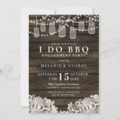 String Lights Mason Jars I DO BBQ Couples Shower Kaart (Voorkant)