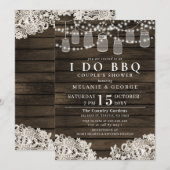 String Lights Mason Jars I DO BBQ Couples Shower Kaart (Voorkant / Achterkant)
