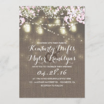 String Lights Mason Jars Rustieke Burlap Bruiloft