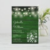 String Lights Mason Jars Rustieke Groene Houten Br Kaart (Staand voorkant)
