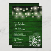 String Lights Mason Jars Rustieke Groene Houten Br Kaart (Voorkant / Achterkant)
