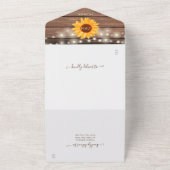 String Lights Mason Jars Rustieke Zonnebloem Bruil All In One Uitnodiging (Buitenkant)