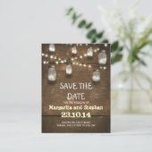 String Lights & Mason Jars Sla de datumkaarten op Save The Date (Staand voorkant)