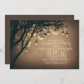 String Lights Mason Jars verlovingsfeest Kaart (Voorkant / Achterkant)