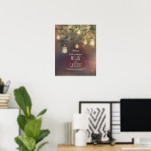 String Lights Mason Jars Weddenschap Welkomstteken Poster (Thuiskantoor)