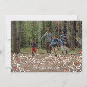  String Lights Merry Bright Christmas Foto Feestdagenkaart (Voorkant)