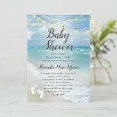 String Lights Mooi Strand Jongen Meisje Baby showe Kaart (Staand voorkant)