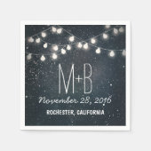 String Lights Nacht Sterren Bruiloft Servet (Voorkant)