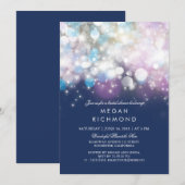 String Lights Navy Vrijgezellenfeest Kaart (Voorkant / Achterkant)