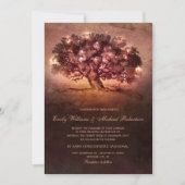 String Lights Oak Tree Country Wedding Kaart (Voorkant)