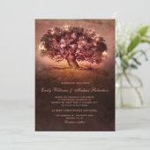 String Lights Oak Tree Country Wedding Kaart (Staand voorkant)