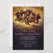  String Lights Oak Tree Country Wedding Kaart (Voorkant)