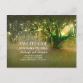 String Lights Oak Tree Rustic Save the Date Aankondigingskaart (Voorkant)