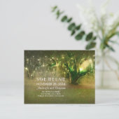 String Lights Oak Tree Rustic Save the Date Aankondigingskaart (Staand voorkant)
