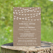 String Lights on Burlap Wedding Rehearsal Dinner Kaart