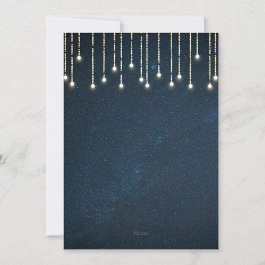 String Lights on Starry Sky Baby shower (unisex) Kaart (Achterkant)