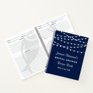 String Lights op Navy Blue Vrijgezellenfeest Recip Notitieboek