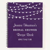 String Lights op Paars Vrijgezellenfeest Recipe Notitieboek (Voorkant)