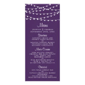 String Lights op Paarse bruiloft menu (Voorkant)