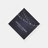 String Lights op Rustic Wood Wedding Blue Servet (Hoek)