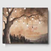 String Lights op Tree Romantic Country Wedding Gastenboek (Voorkant)