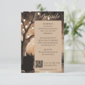 String Lights op Tree Romantic Country Wedding Informatiekaartje (Staand voorkant)
