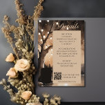 String Lights op Tree Romantic Country Wedding Informatiekaartje<br><div class="desc">Verlicht uw speciale dag met de String Lights Romantisch Country Wedding-ontwerp, dat rustieke charme combineert met de warme gloed van sprookjesachtige lichten. Dit concept bevordert een intieme sfeer, ideaal voor koppels die waarde hechten aan eenvoud en romance. Belangrijke kenmerken zijn onder andere straatlantaarns die elegant zijn gedrapeerd op eiken bomen,...</div>