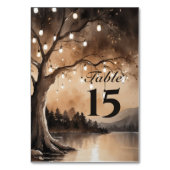 String Lights op Tree Romantic Country Wedding Kaart (Voorkant)