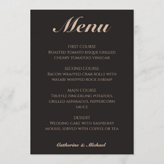 String Lights op Tree Romantic Country Wedding Menu (Achterkant)