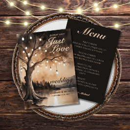 String Lights op Tree Romantic Country Wedding Menu