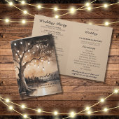 String Lights op Tree Romantic Country Wedding Programma