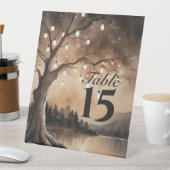 String Lights op Tree Romantic Country Wedding Reclamebord Met Voetstuk (Insitu)