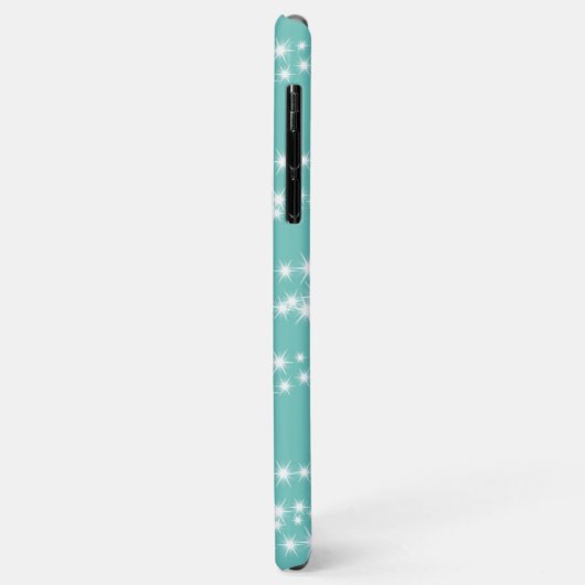 String Lights op turquoise iPhone Case (Achterkant/links)