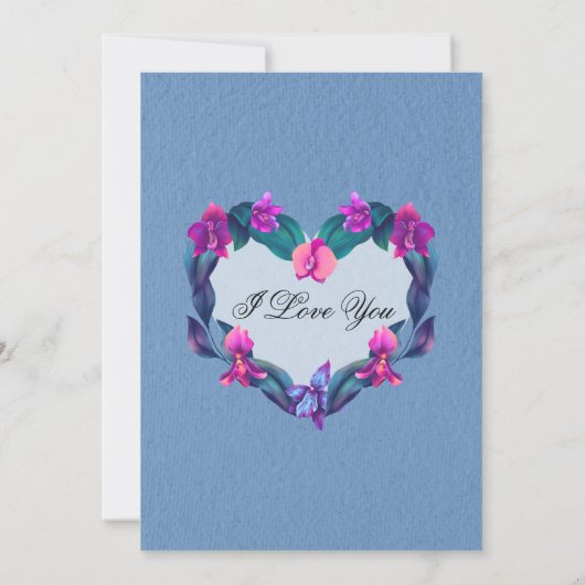 String Lights Orchid shaped Heart Feestdagenkaart (Achterkant)