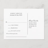 String Lights Paarse Song Aanvraag RSVP Uitnodiging Briefkaart (Achterkant)