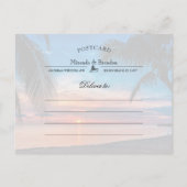 String Lights Palm Beach Bruiloft Bewaar de datum Aankondigingskaart (Achterkant)