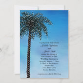 String Lights Palm Tree Wedding Nodig Waterverf ui Kaart (Voorkant)