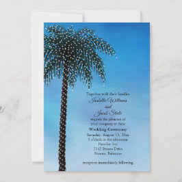 String Lights Palm Tree Wedding Nodig Waterverf ui Kaart