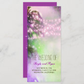 String Lights Palms Beach Paarse huwelijksprogramm Programmakaart (Voorkant / Achterkant)
