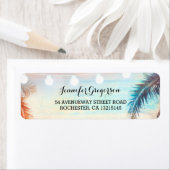 String Lights Palms Strand Zonsondergang Retourbru Etiket (Insitu)