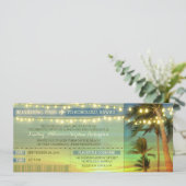 String Lights Palms Wedding Boarding Pass Tickets Kaart (Staand voorkant)
