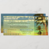 String Lights Palms Wedding Boarding Pass Tickets Kaart (Voorkant / Achterkant)