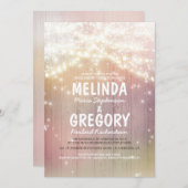 String Lights Pastel Rustic Barn Engagement Party Kaart (Voorkant / Achterkant)