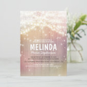 String Lights Pastel Rustic Barn Vrijgezellenfeest Kaart (Staand voorkant)