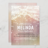 String Lights Pastel Rustic Barn Vrijgezellenfeest Kaart (Voorkant / Achterkant)