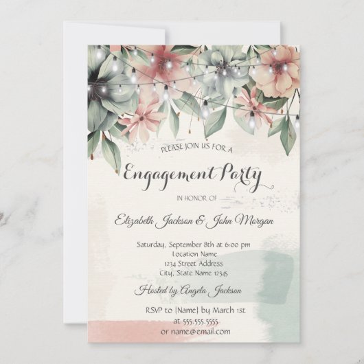 String Lights,Penseelstreek,Verloving Kaart (Voorkant)