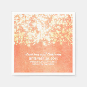 String Lights  perzik en gouden bruiloft Servet